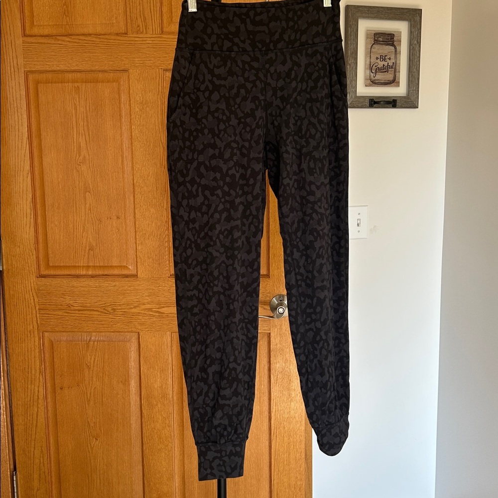 Lululemon Black Leopard Print Joggers